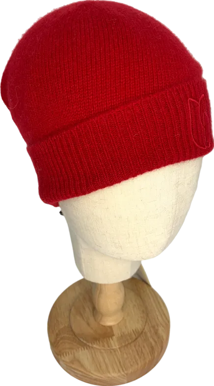 Ba&sh Red Lobo Beanie Hat One Size