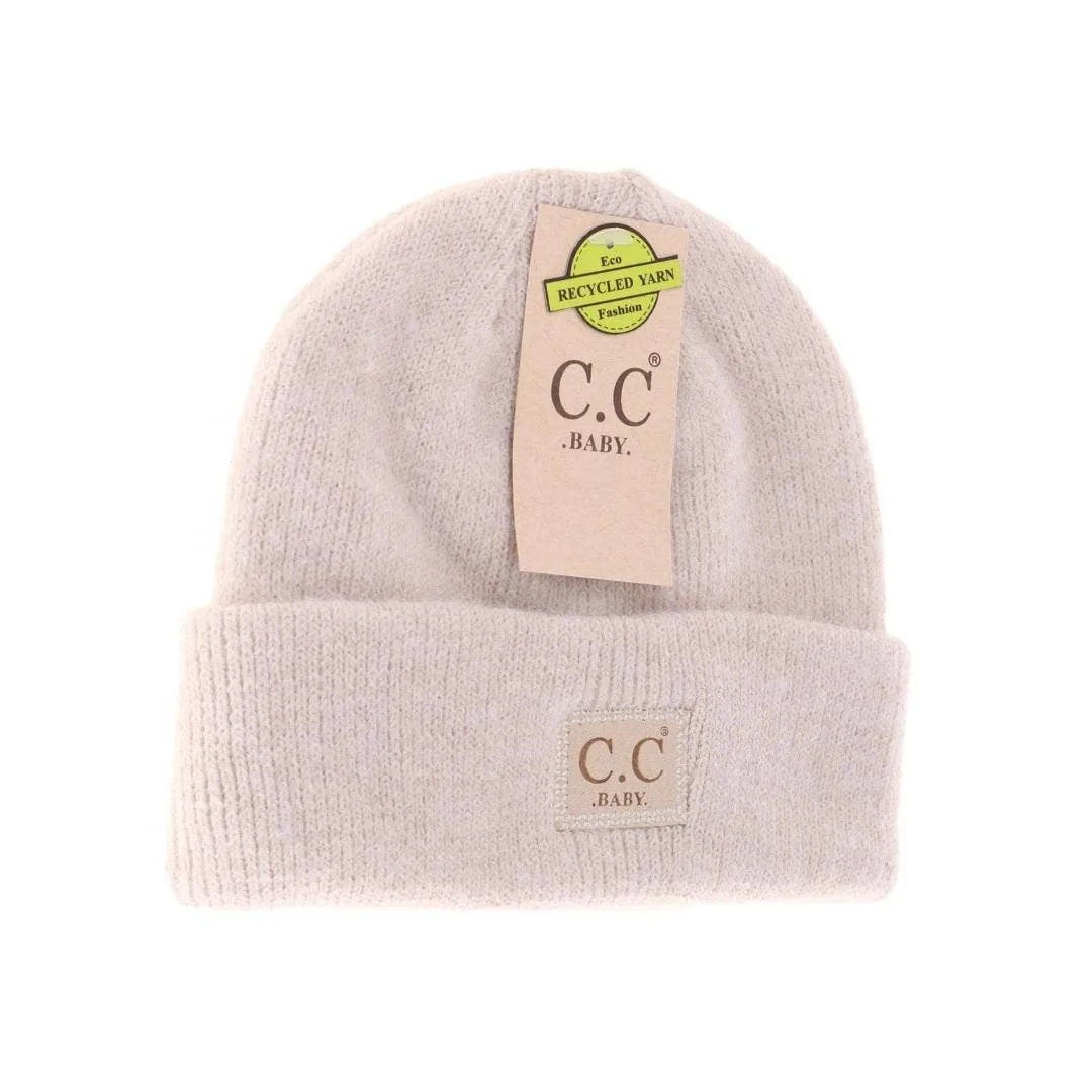 BABY Soft Ribbed Leather Patch C.C. Beanie