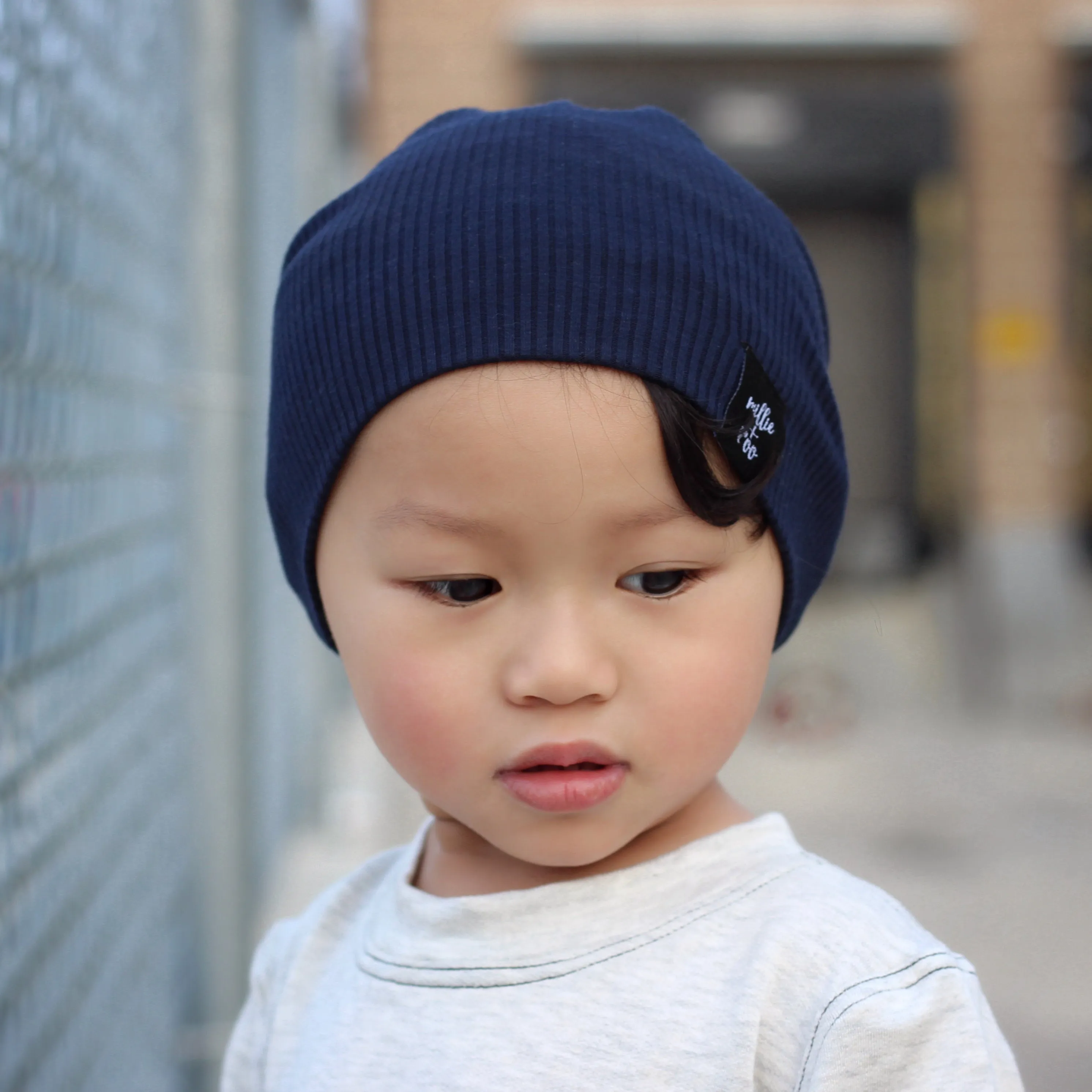 BEANIE- Navy Rib