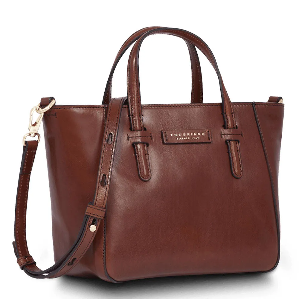 Borsa Donna a Mano con Tracolla THE BRIDGE linea Diana in Pelle Marrone