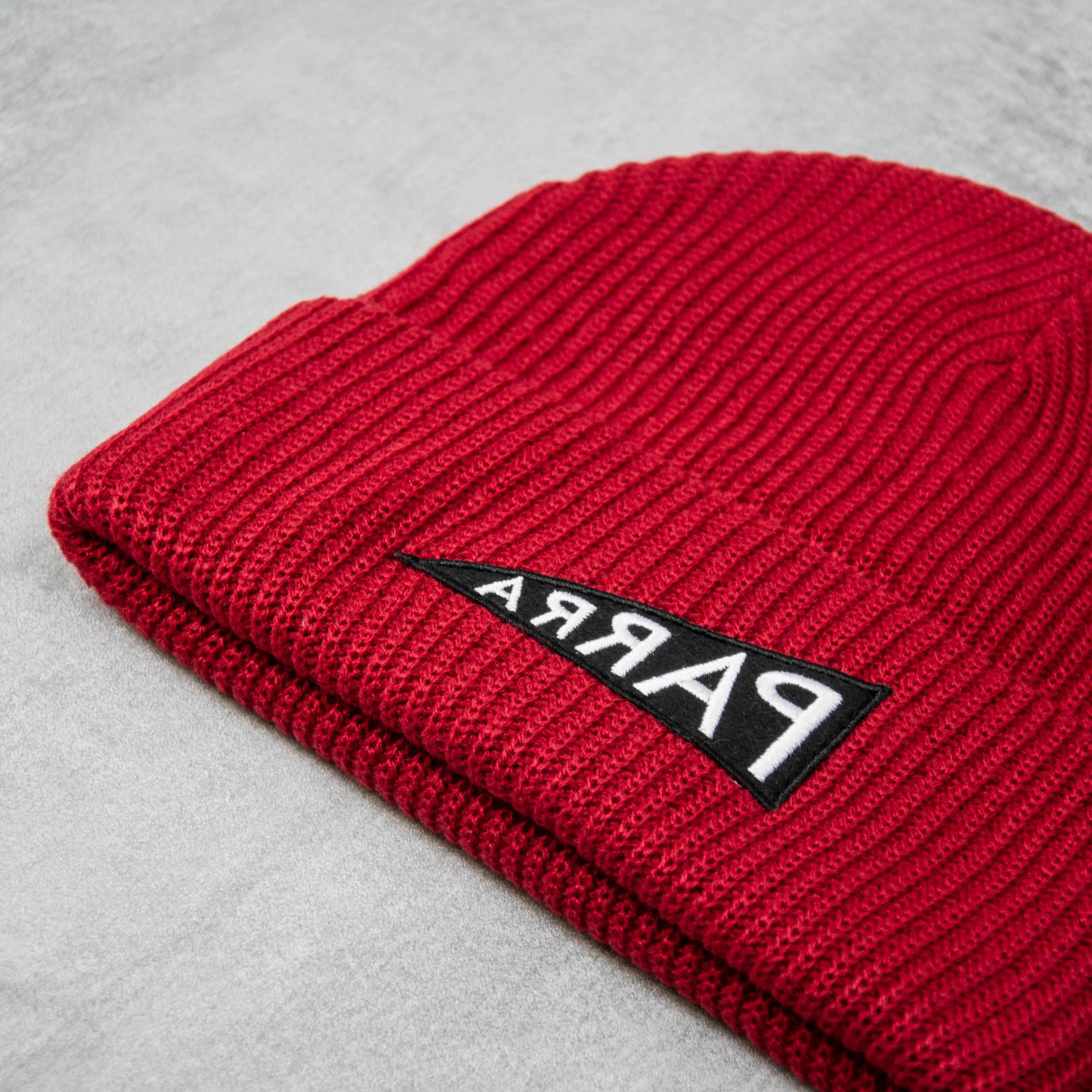 By Parra Mirrored Flag Logo Beanie - Dark Red