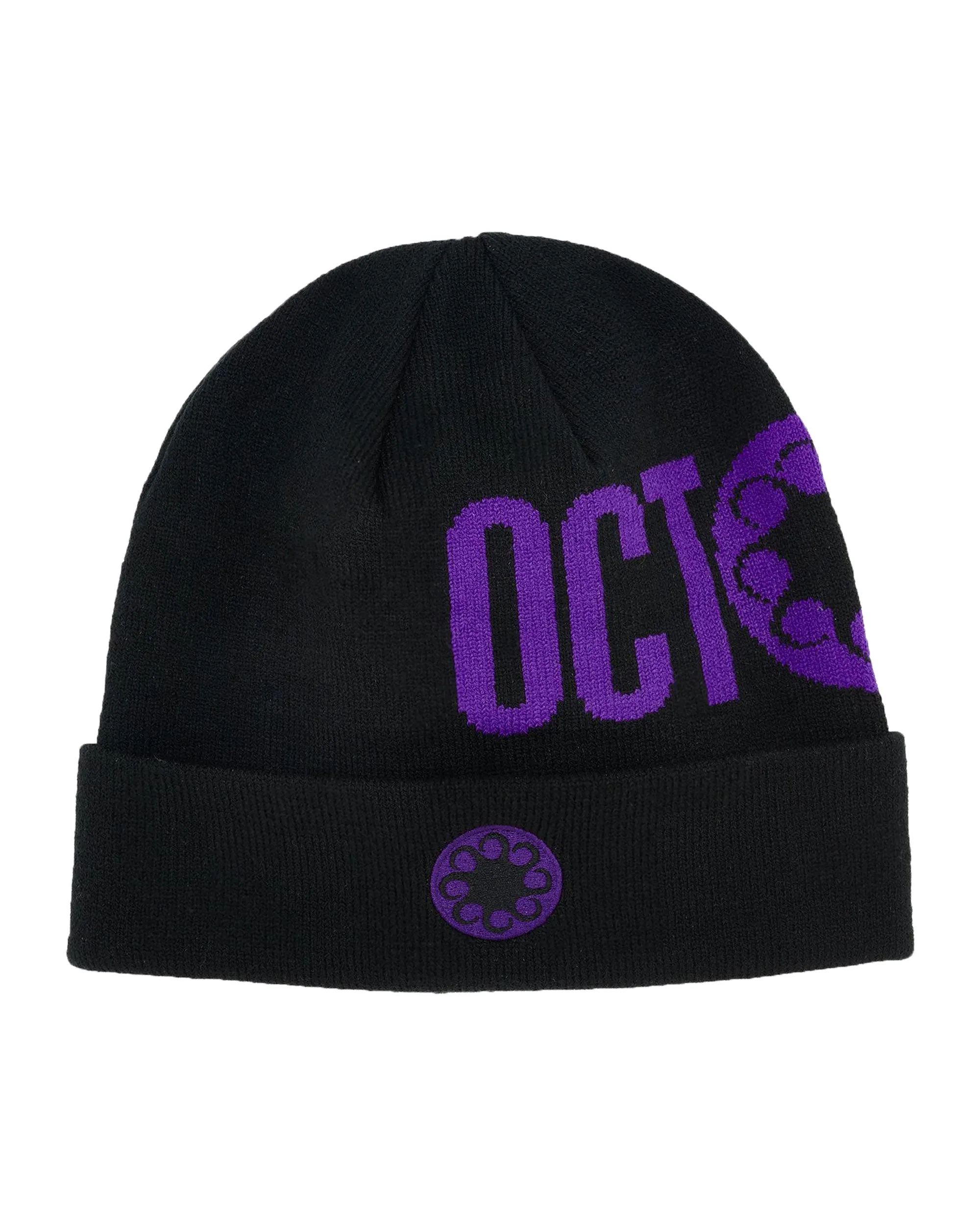 Cappello Beanie Octopus Logo Nero Viola