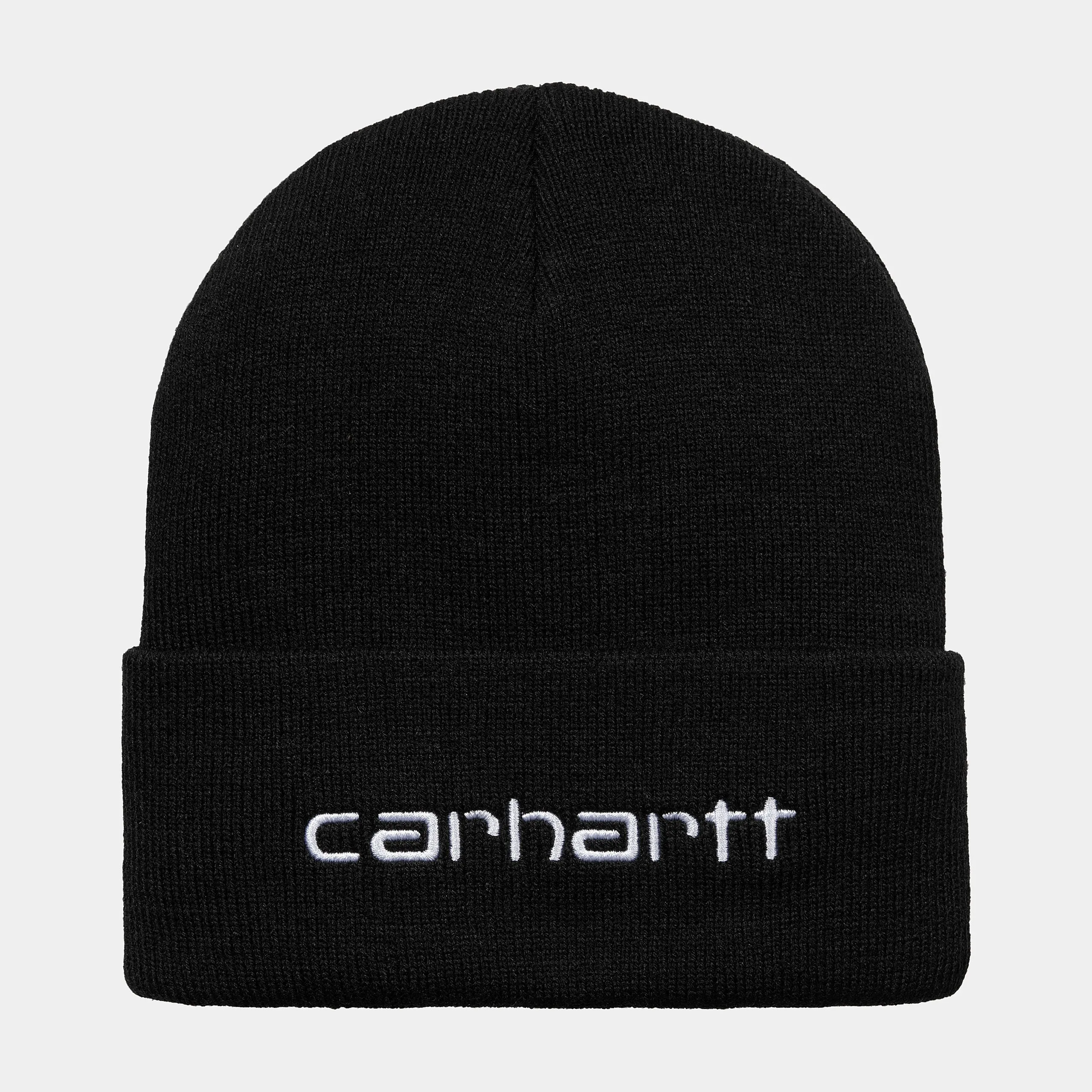 Carhartt Script Beanie hat 1030884 0D2 black-white one size