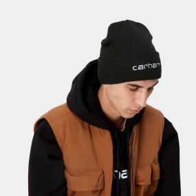 Carhartt Script Beanie hat 1030884 0D2 black-white one size