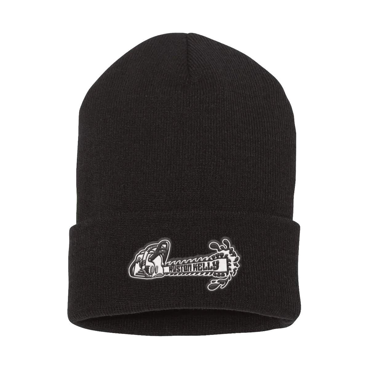 Chainsaw Emroidered PatchBlack Beanie