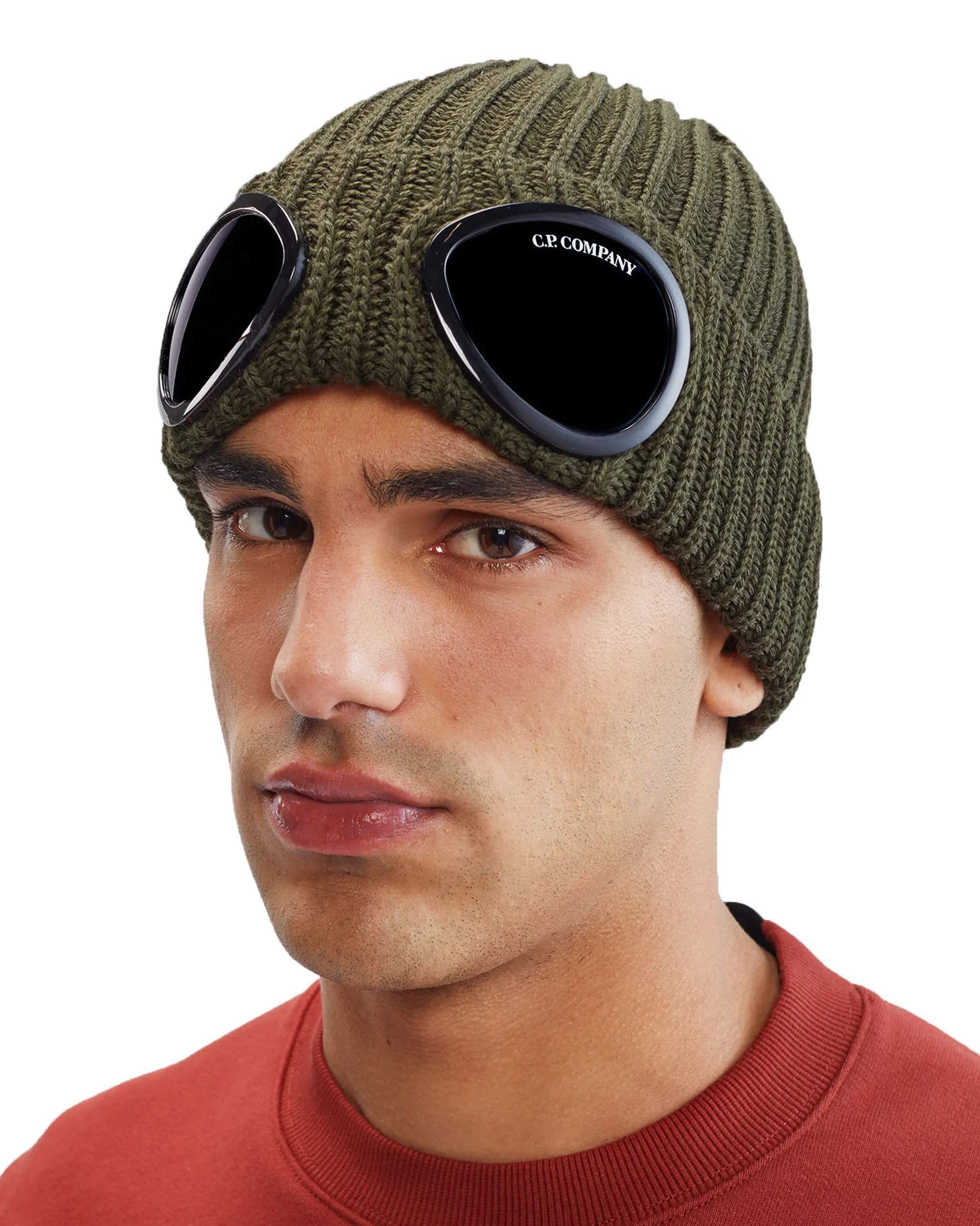 CP Company Extrafine Merino Wool Goggle Beanie Ivy Green