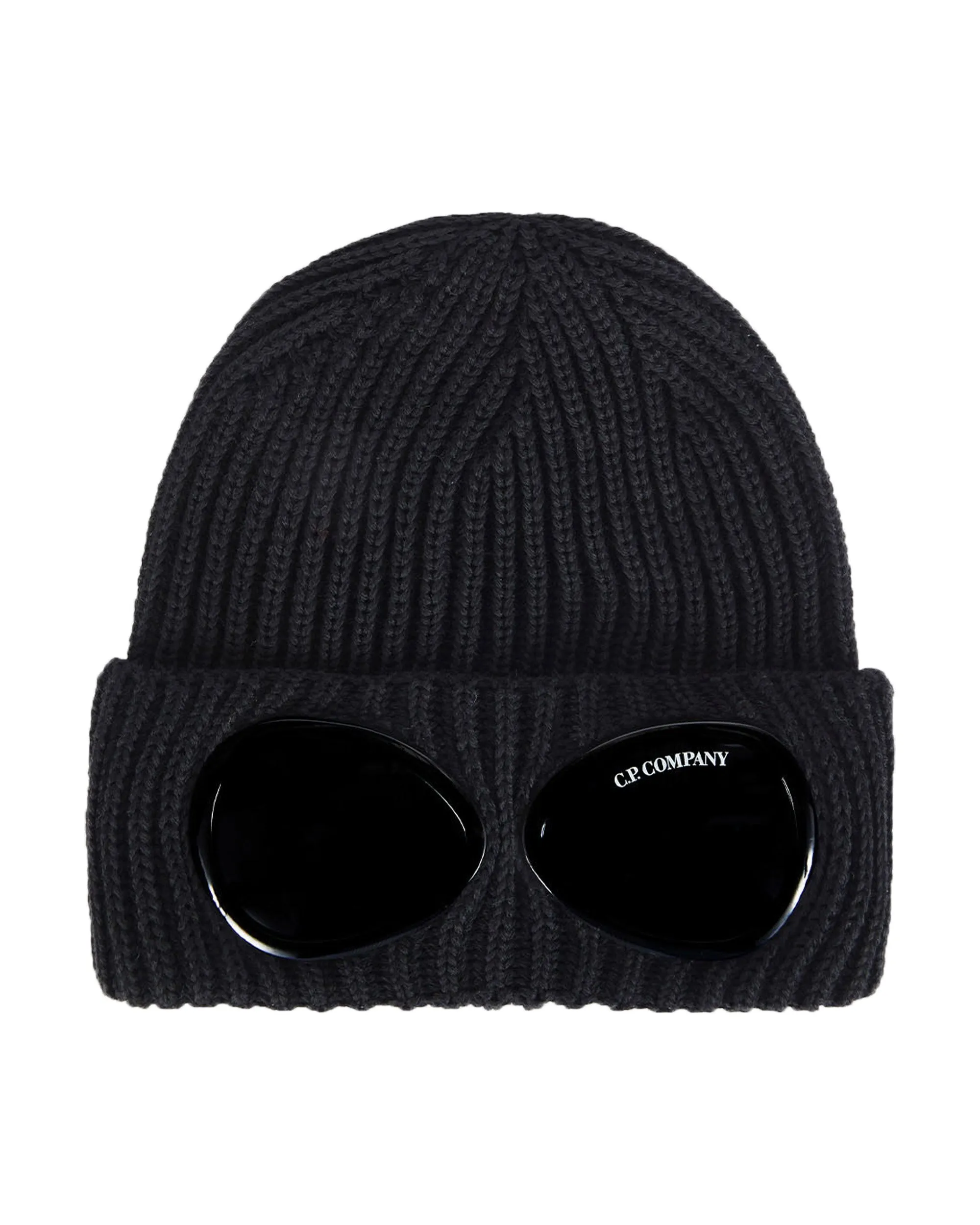 CP Company Extrafine Merino Wool Goggle Beanie Nero