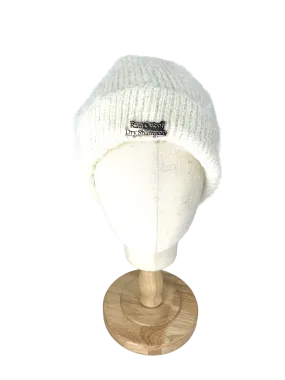 Cream Ribbed Knit Beanie One Size