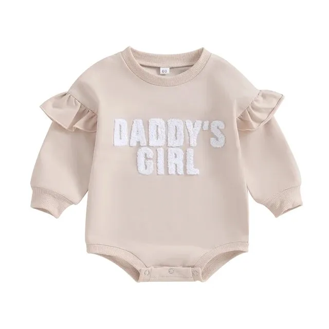 DADDY'S GIRL Ruffle Sleeve Romper