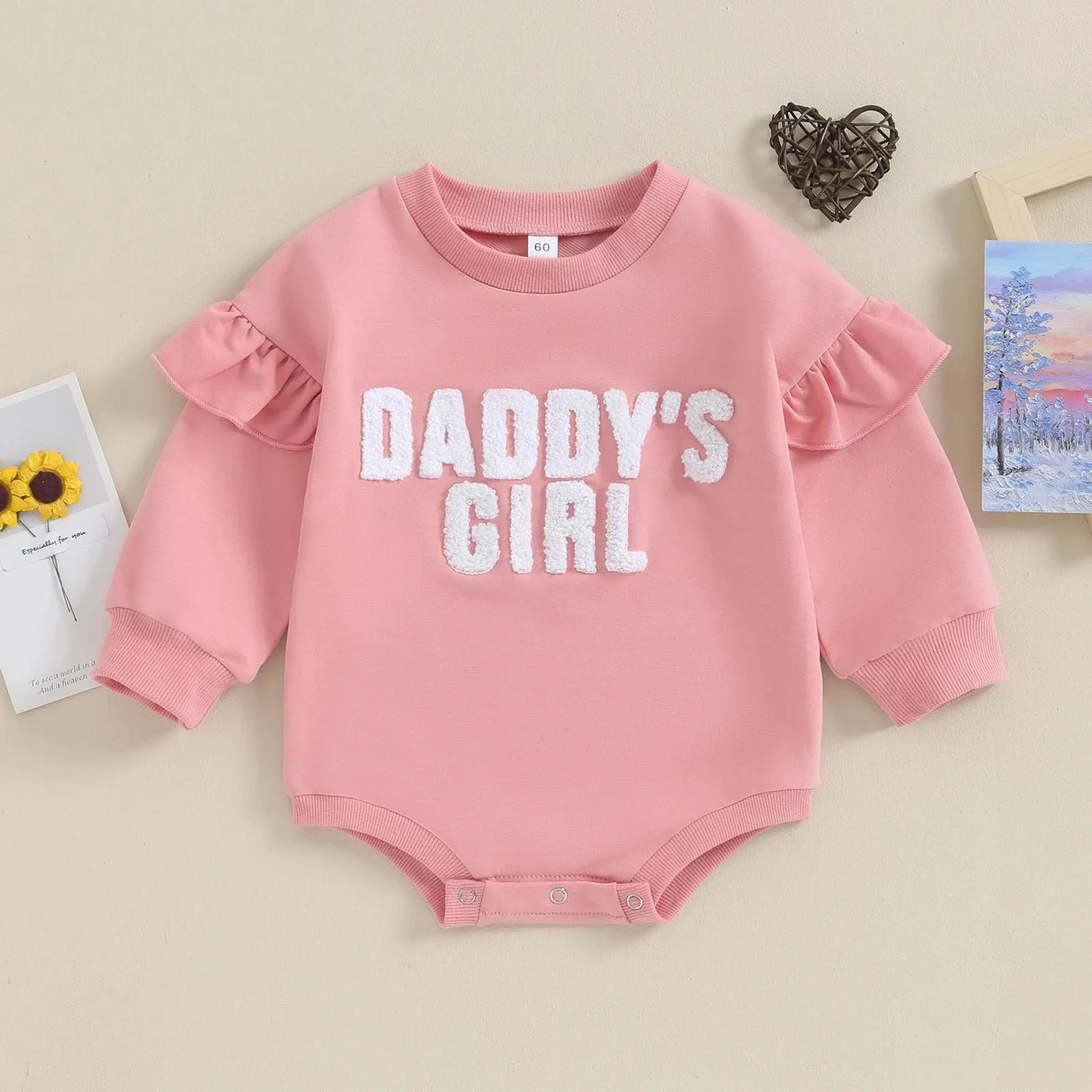 DADDY'S GIRL Ruffle Sleeve Romper