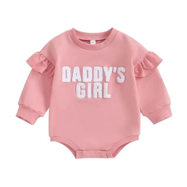 DADDY'S GIRL Ruffle Sleeve Romper