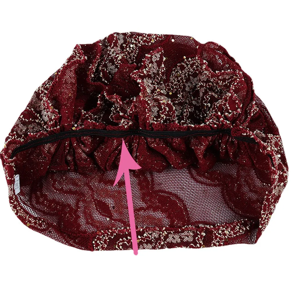 Fashion Lace Printing Chemotherapy Cap Knitting Cutout Hats