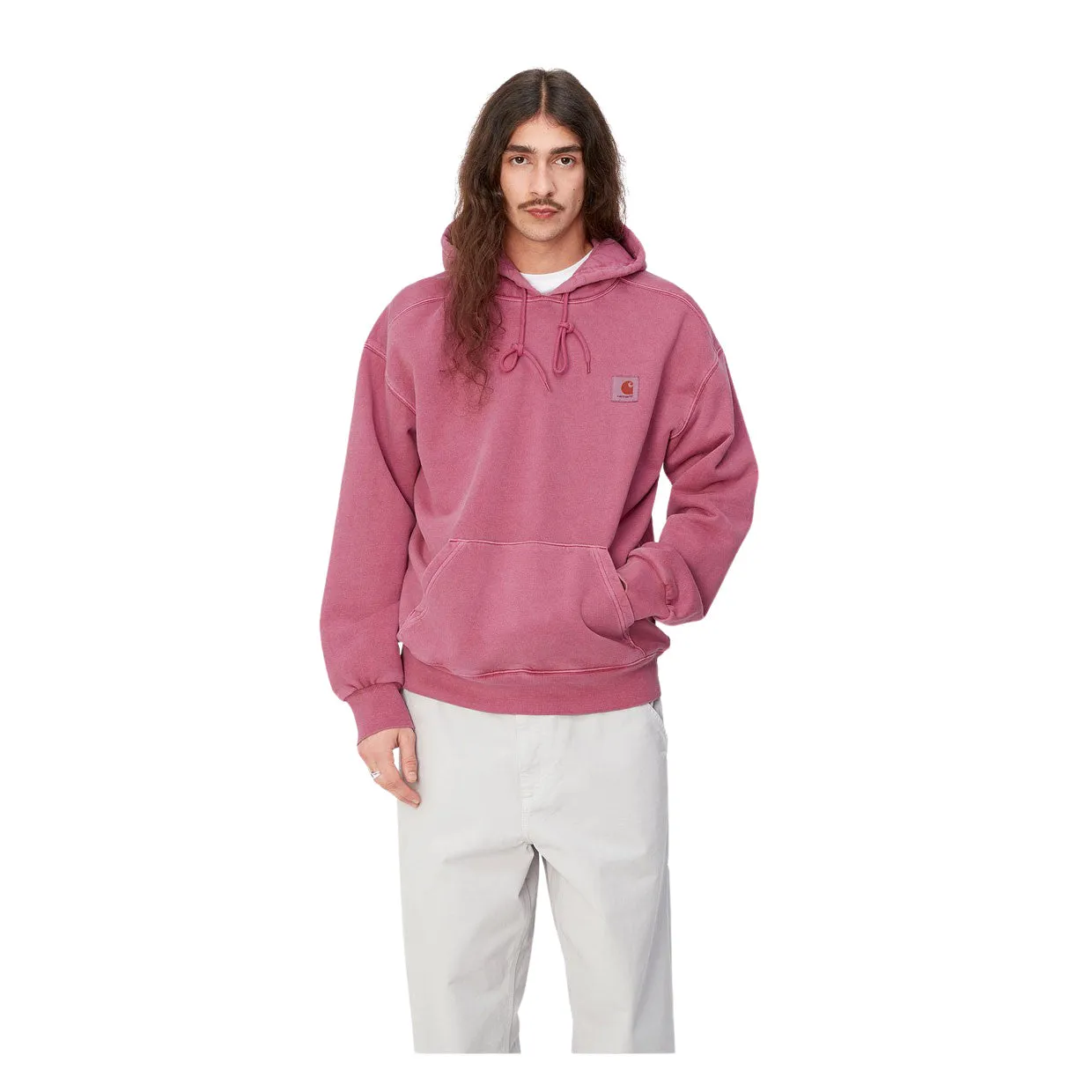 Felpa Uomo Carhartt WIP Hooded Nelson Magenta