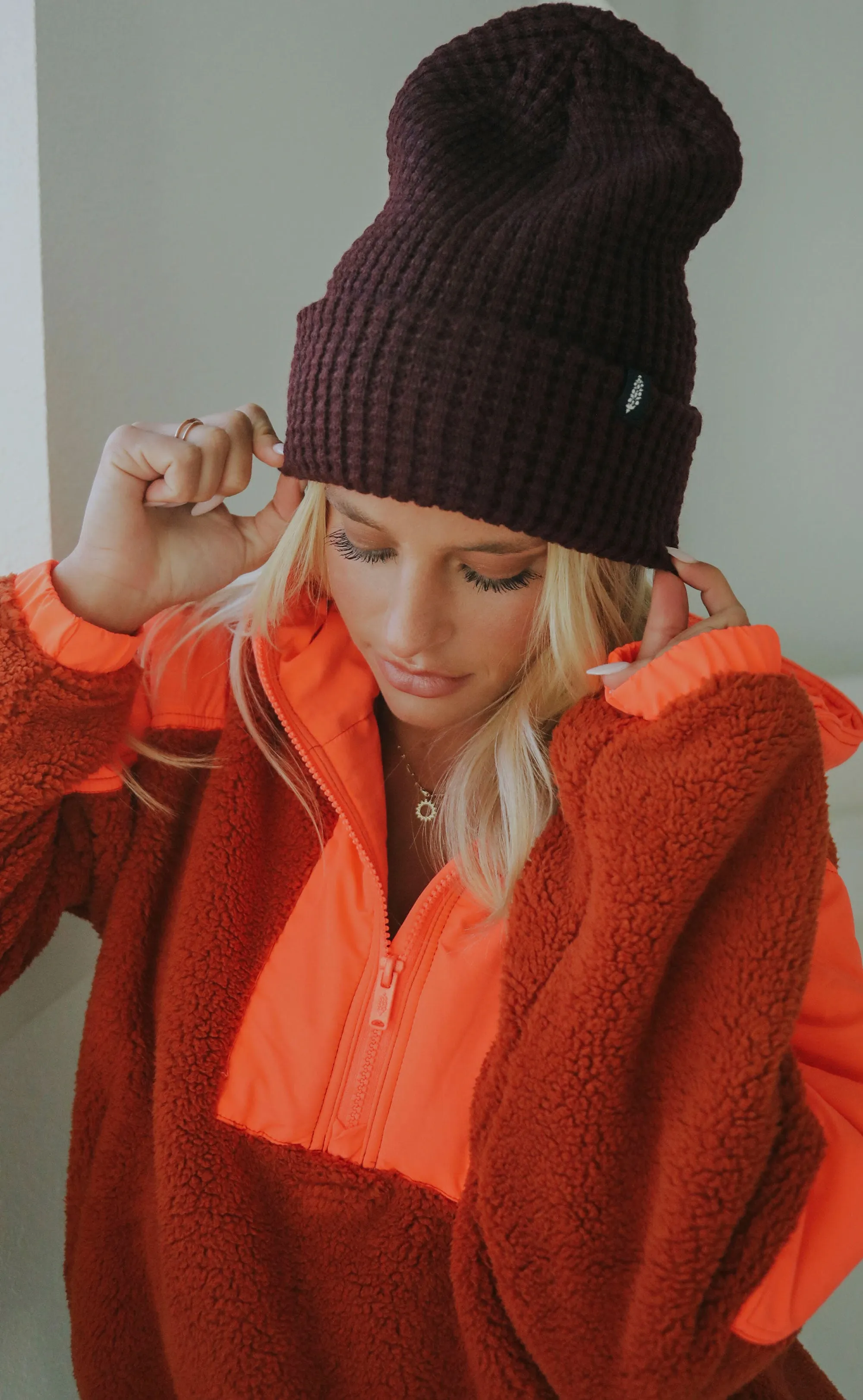 free people movement: cool down beanie - elderberry