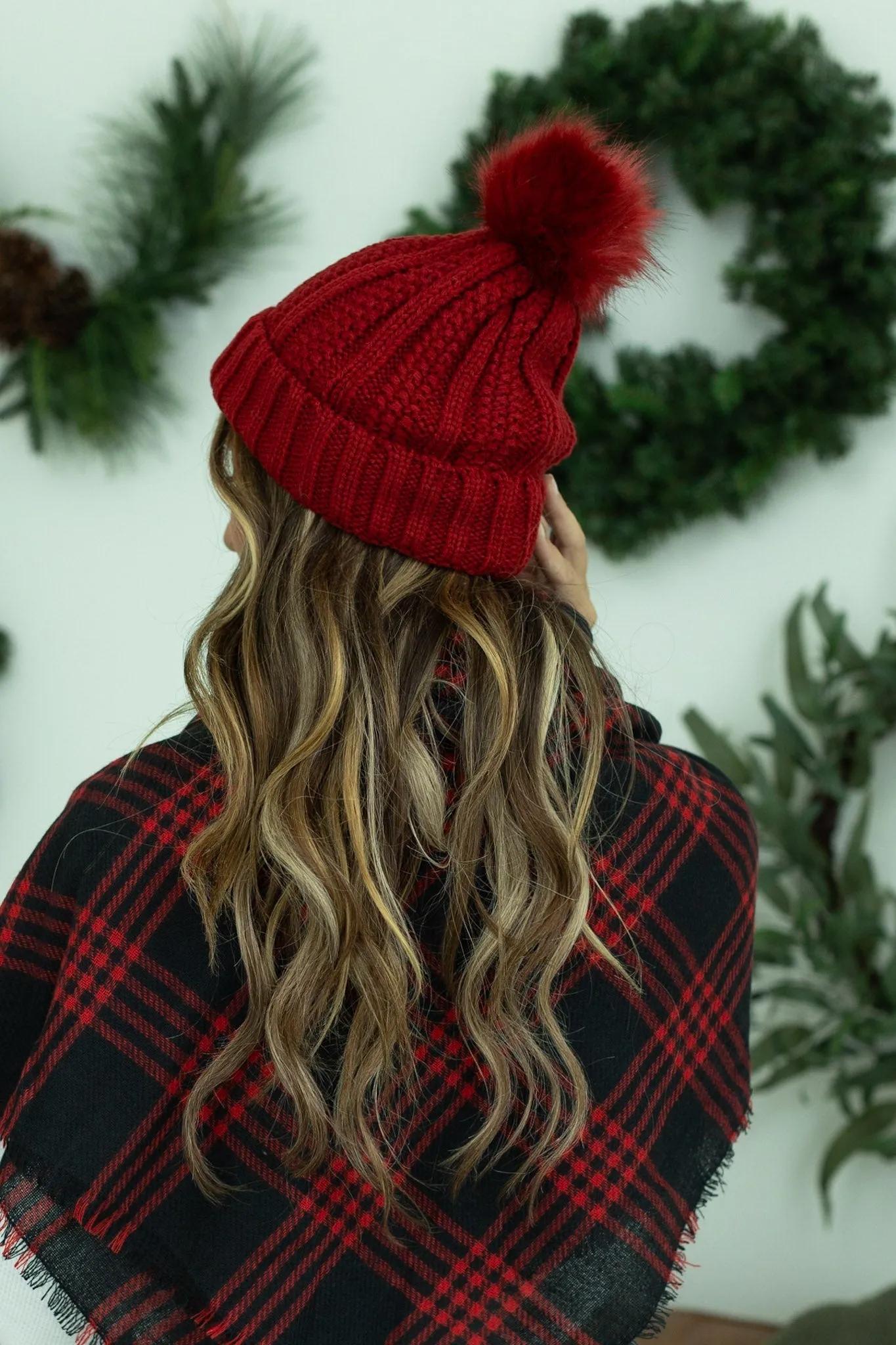 IN STOCK Morgan Micro Braid Beanie - Red