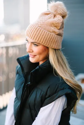 Keep Cozy Camel Brown Beanie