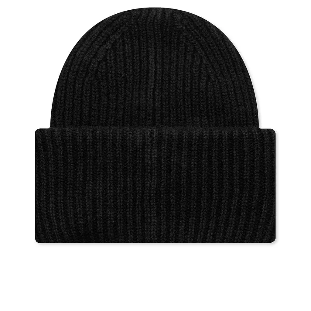 Kid's Ribbed Beanie Hat - Black