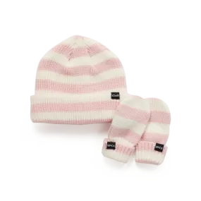 Kombi Rose Shadow Little One Infant Knit Hat and Mitten Set