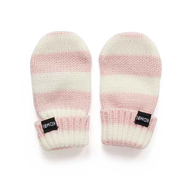 Kombi Rose Shadow Little One Infant Knit Hat and Mitten Set