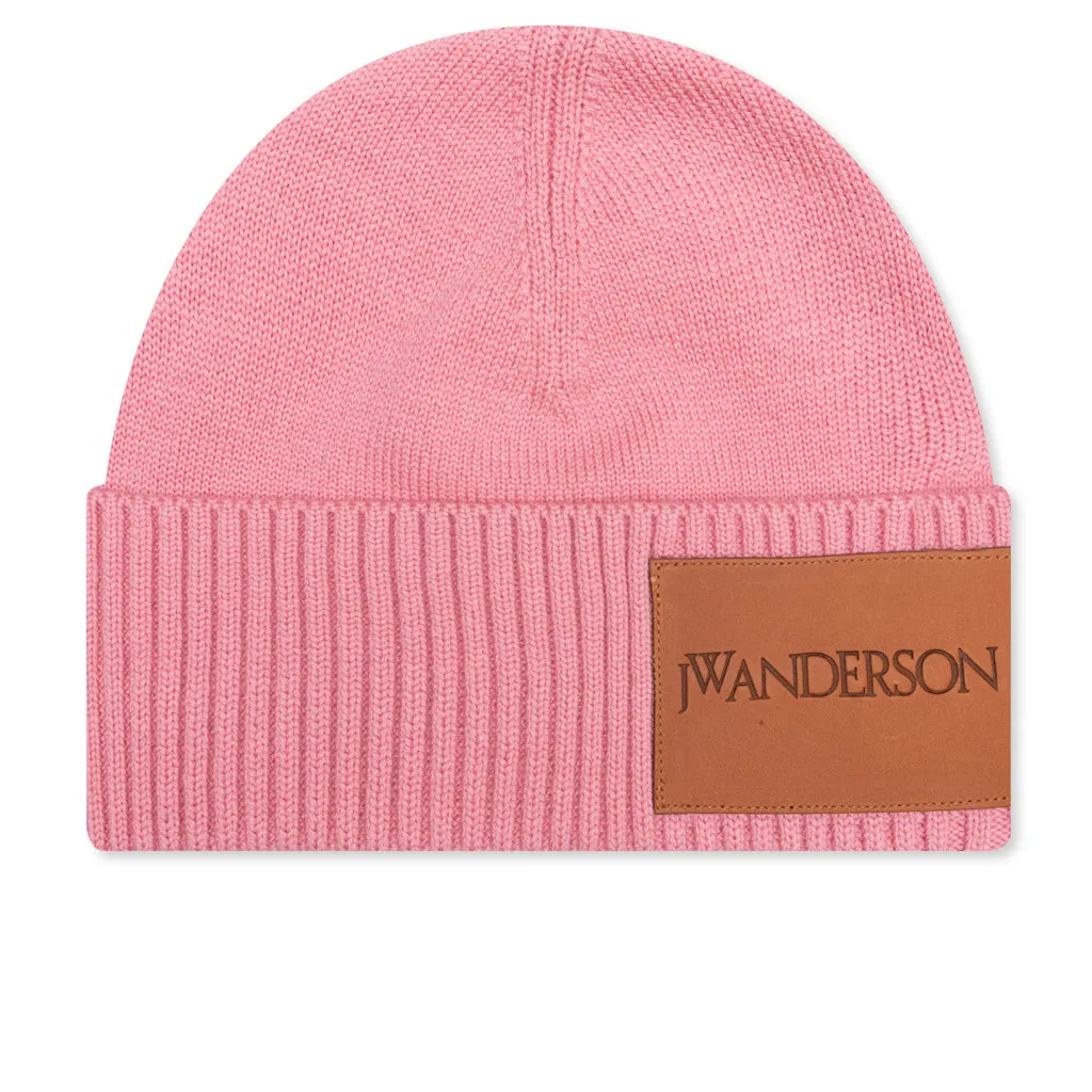 Logo Patch Beanie - Pink