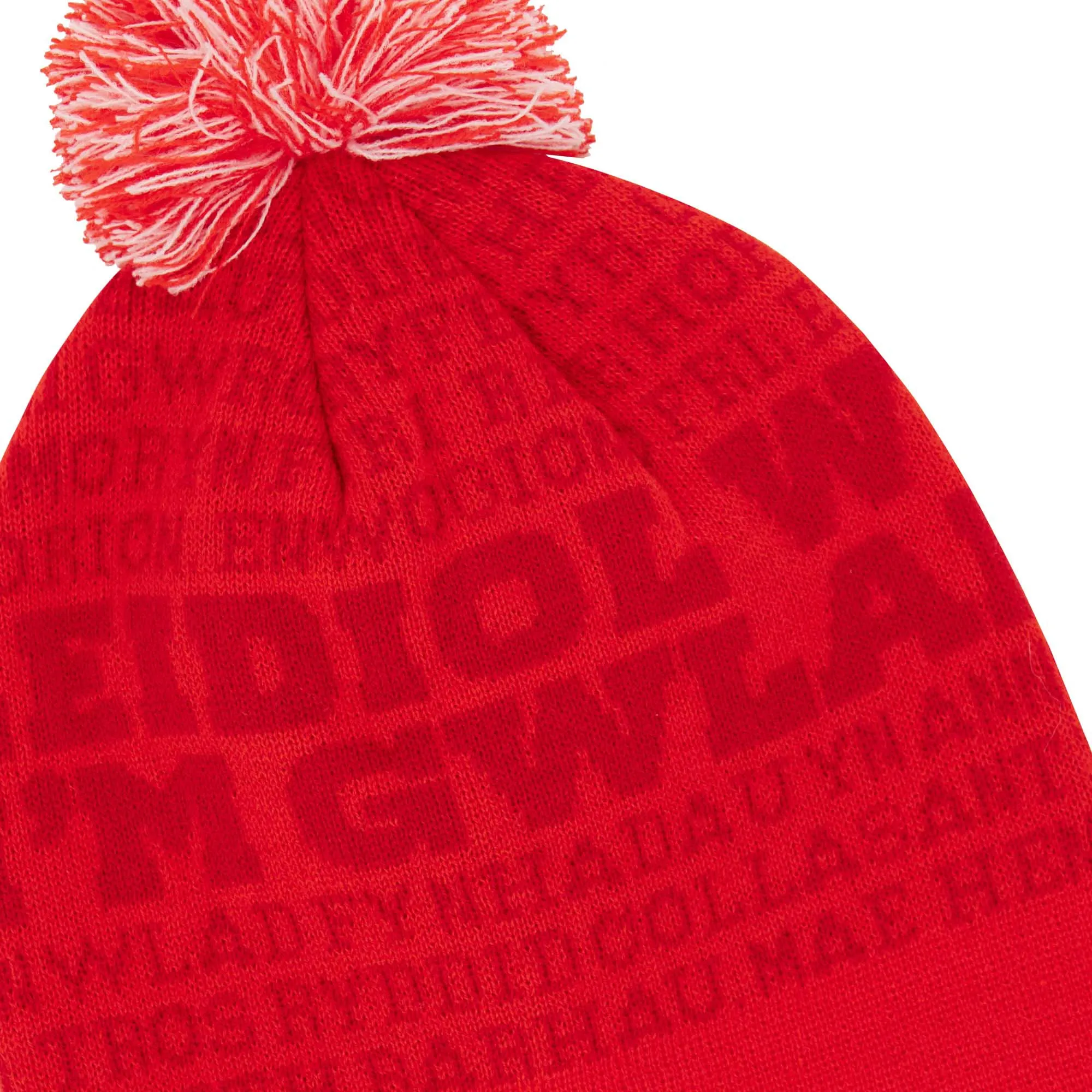 Macron Wales Rugby Bobble Beanie 23/24 - Red