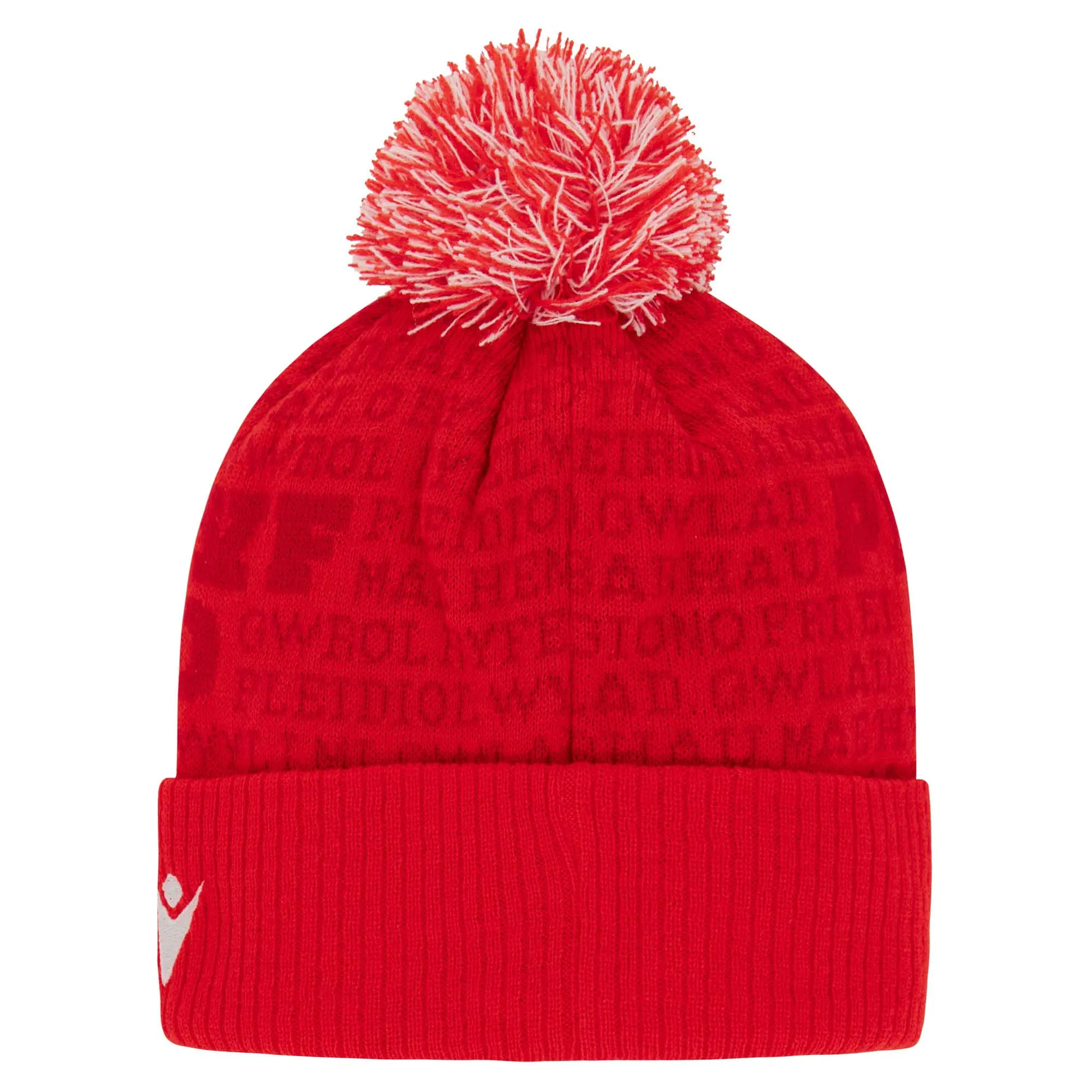 Macron Wales Rugby Bobble Beanie 23/24 - Red