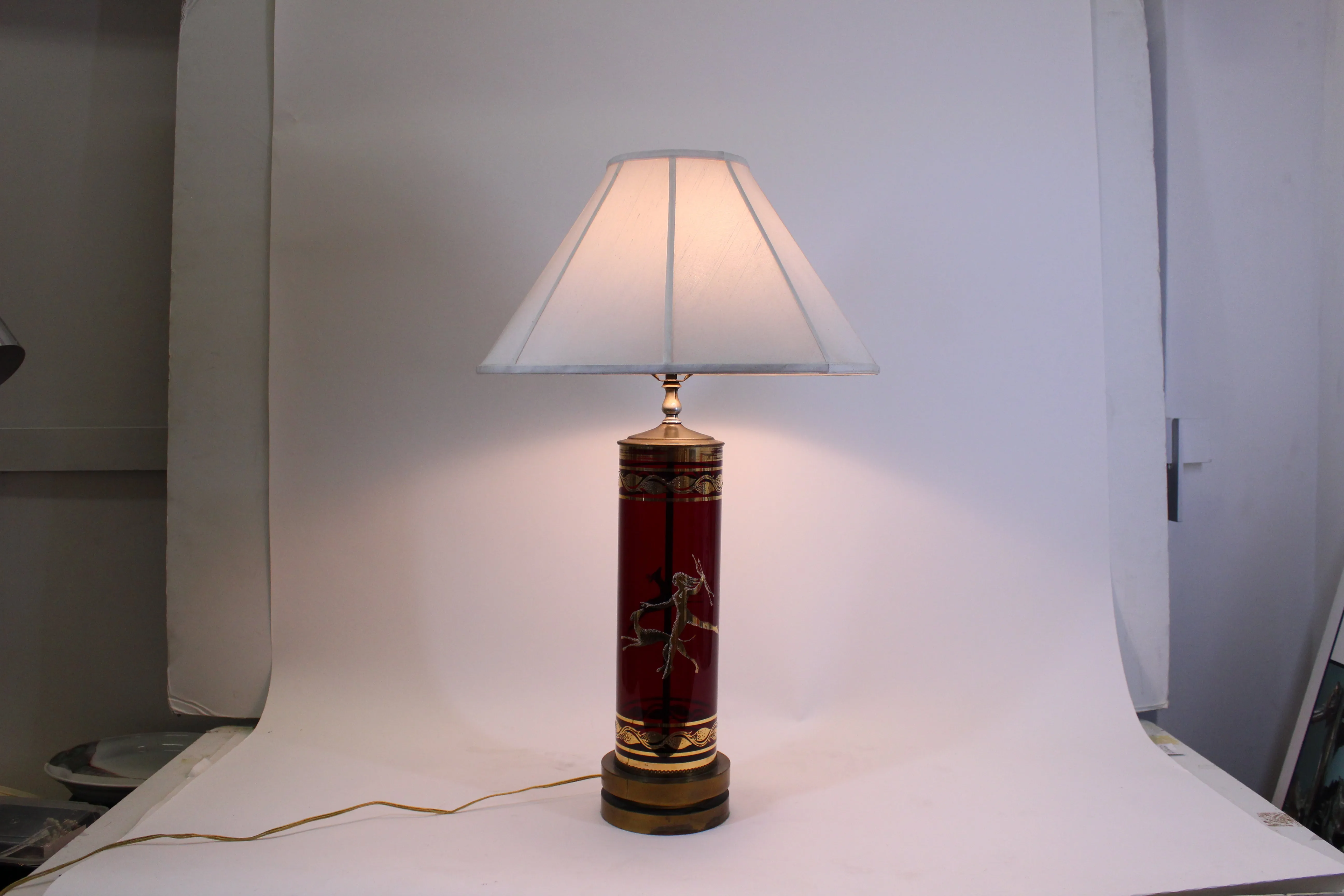 Modern Glass Painted "Diana" Table Lamp