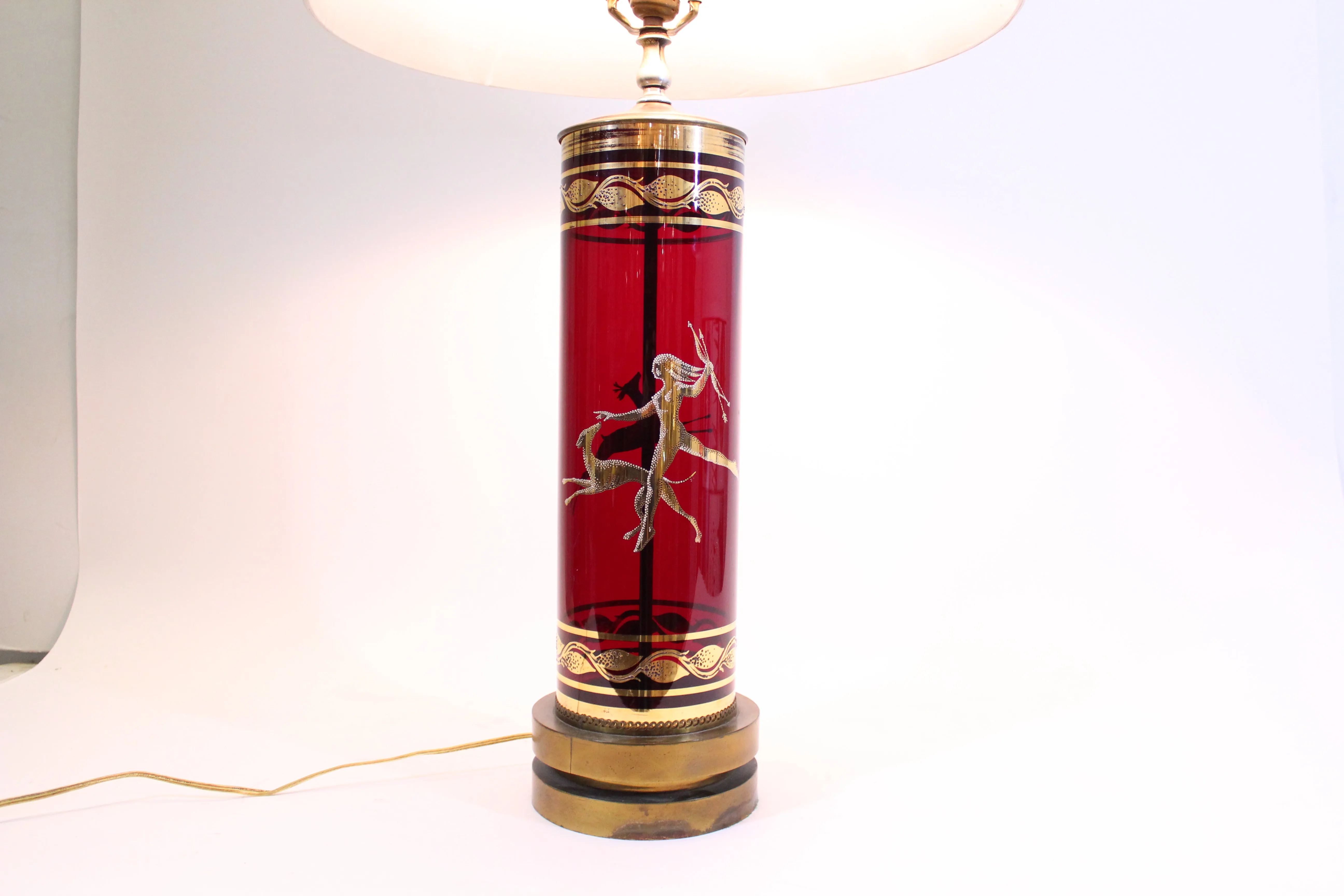 Modern Glass Painted "Diana" Table Lamp