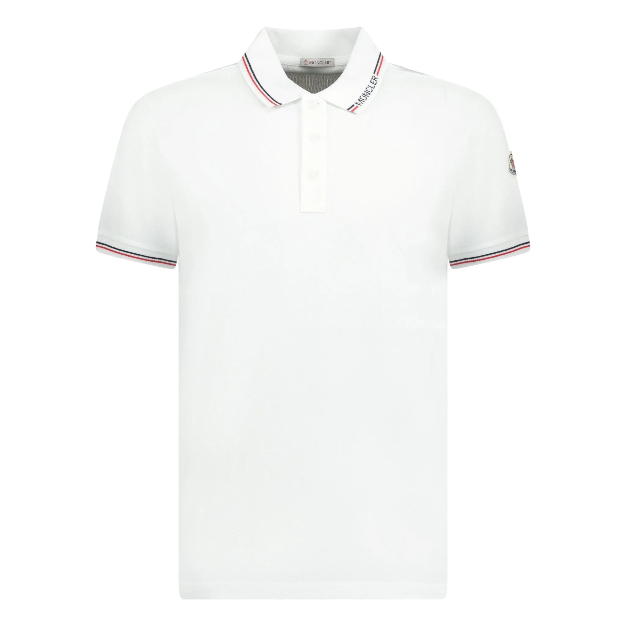 MONCLER BADGE POLO SHIRT WHITE