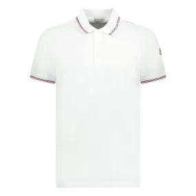 MONCLER BADGE POLO SHIRT WHITE