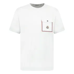 MONCLER FLAP POCKET COTTON T-SHIRT WHITE