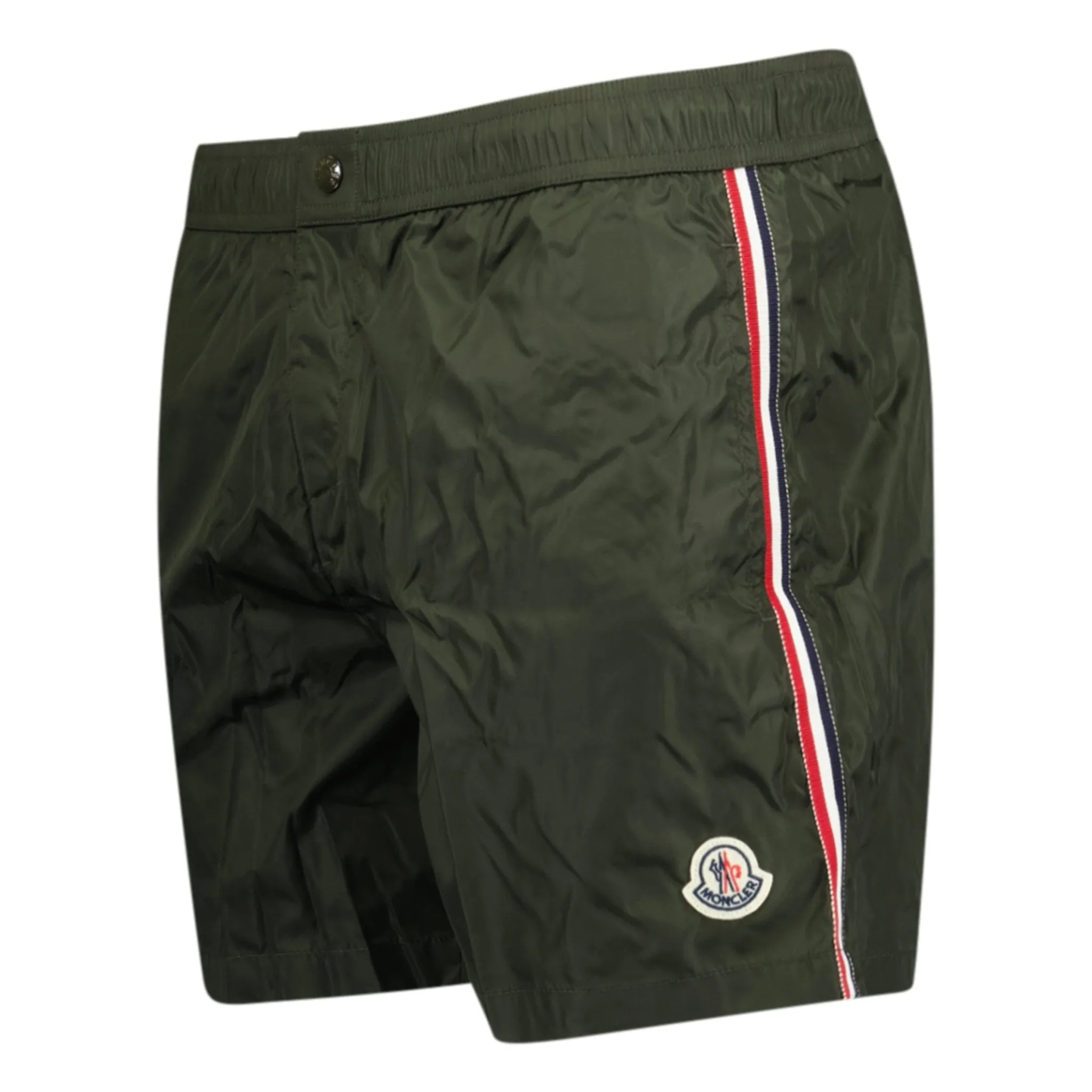 MONCLER LOGO SWIM SHORTS KHAKI