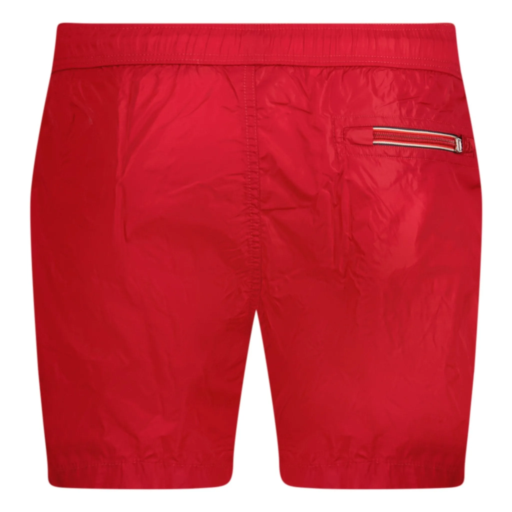 MONCLER RED LOGO SWIM SHORTS