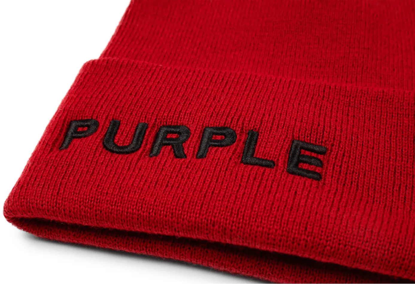 Purple Brand Acrylic Cuffed Beanie Red