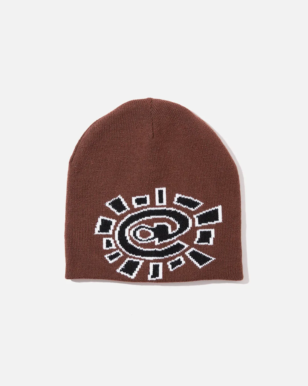 Reversible @Sun Skull Beanie - Brown