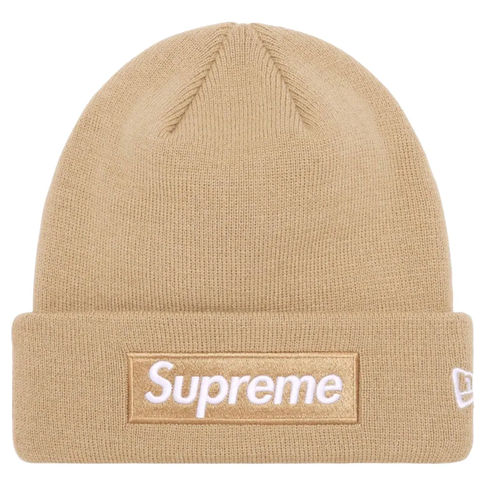 SUPREME NEW ERA BOX LOGO BEANIE-DARK SAND