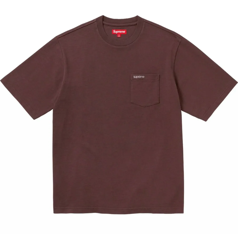 SUPREME SS POCKET TEE-BROWN