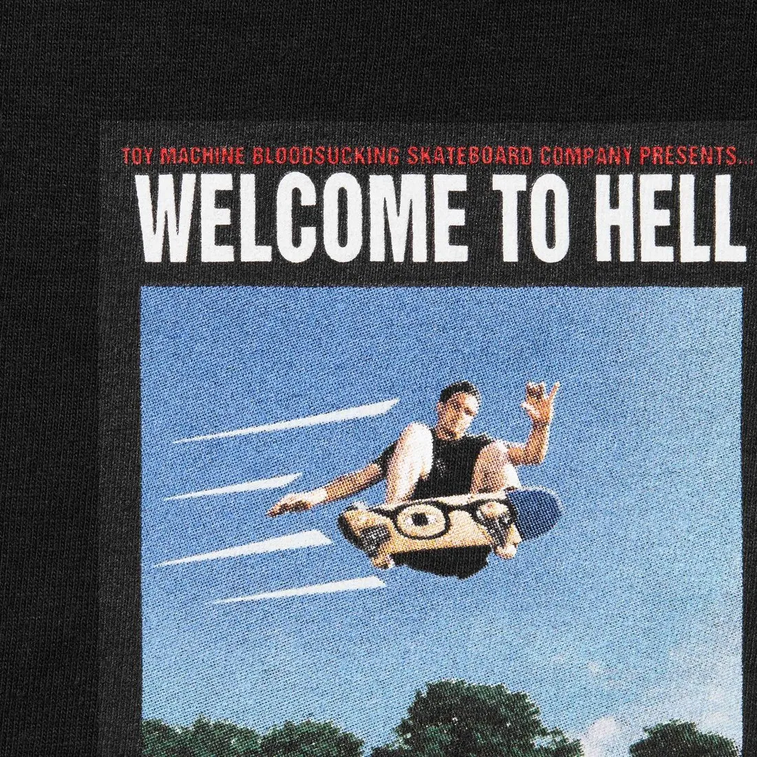 SUPREME TOY MACHINE WELCOME TO HELL TEE-BLACK