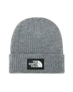 The North Face Logo Box Cuffed Beanie Grigio