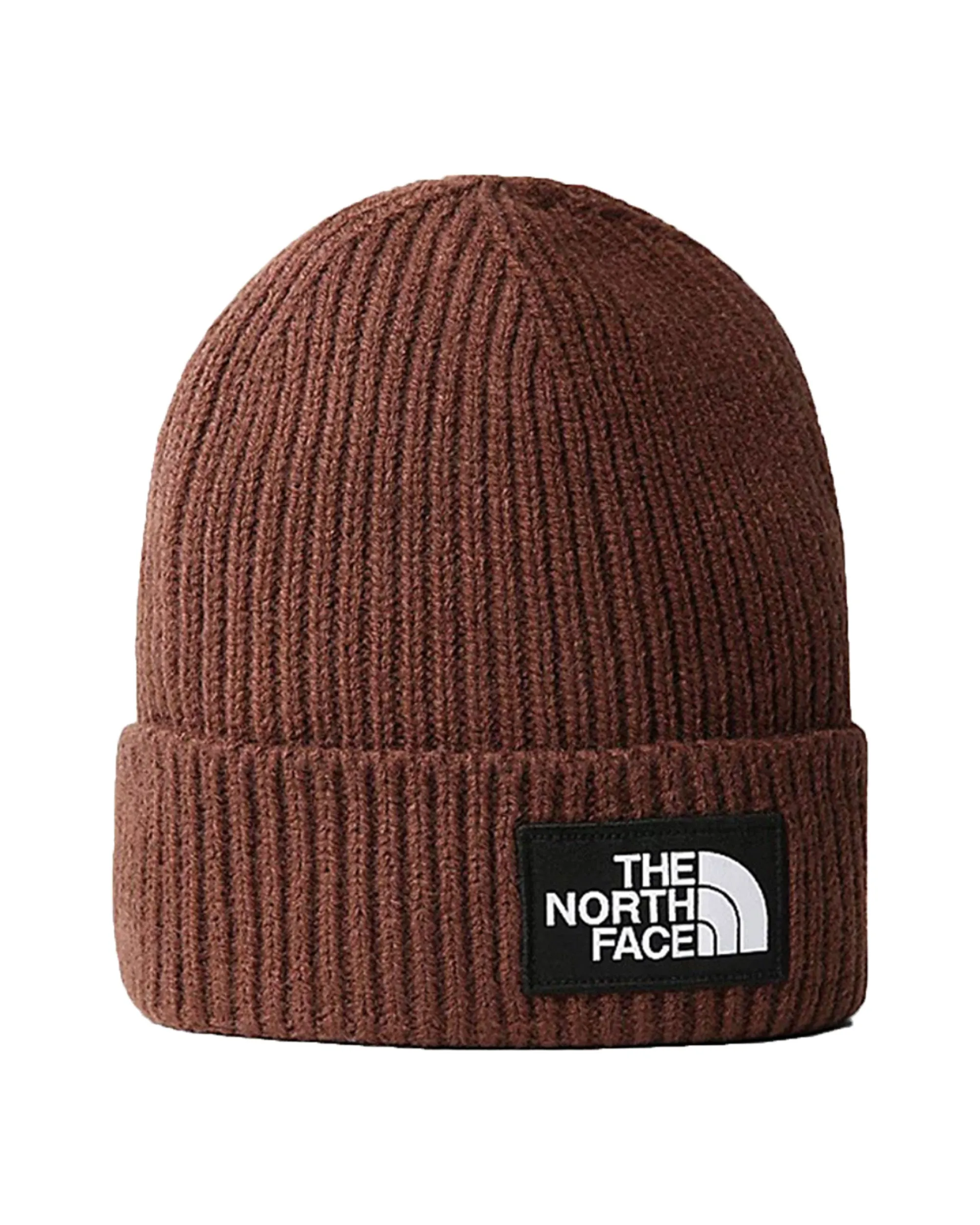 The Noth Face Logo Box Cuffed Beanie Dark Oak