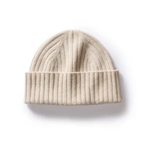 The Rib Beanie in Oat Heather