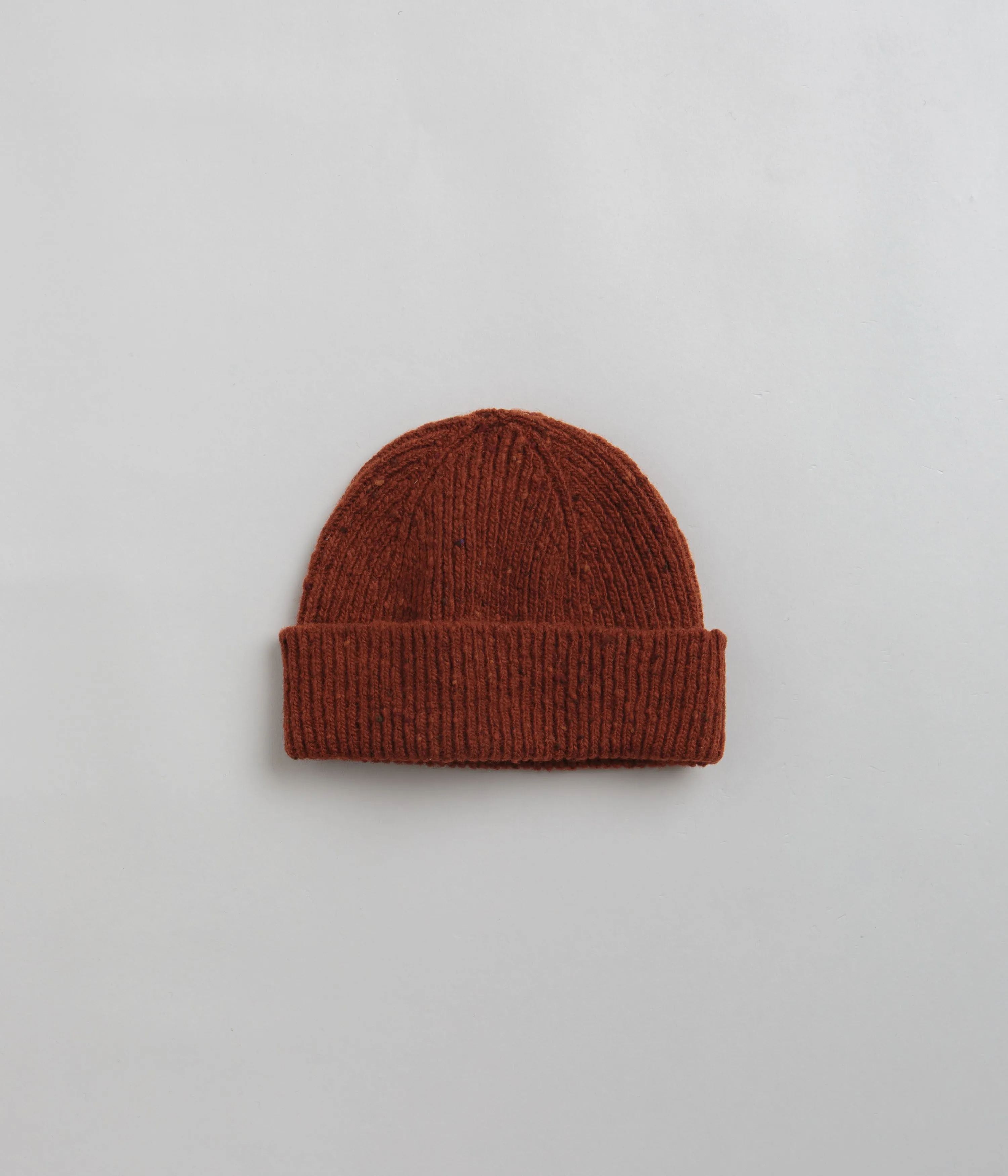 Uskees Womens 4003 Speckled Donegal Wool Beanie - Cozy Burnt Orange Winter Hat